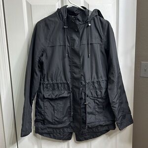 Merona Gray Utility Jacket with Hood and Relaxed Fit